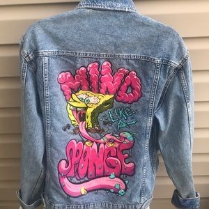 Unisex Juniors Spongebob Denim Jean Jacket